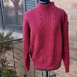 Vintage Casual Corner Burgundy Mockneck Sweater, Sz Women's S